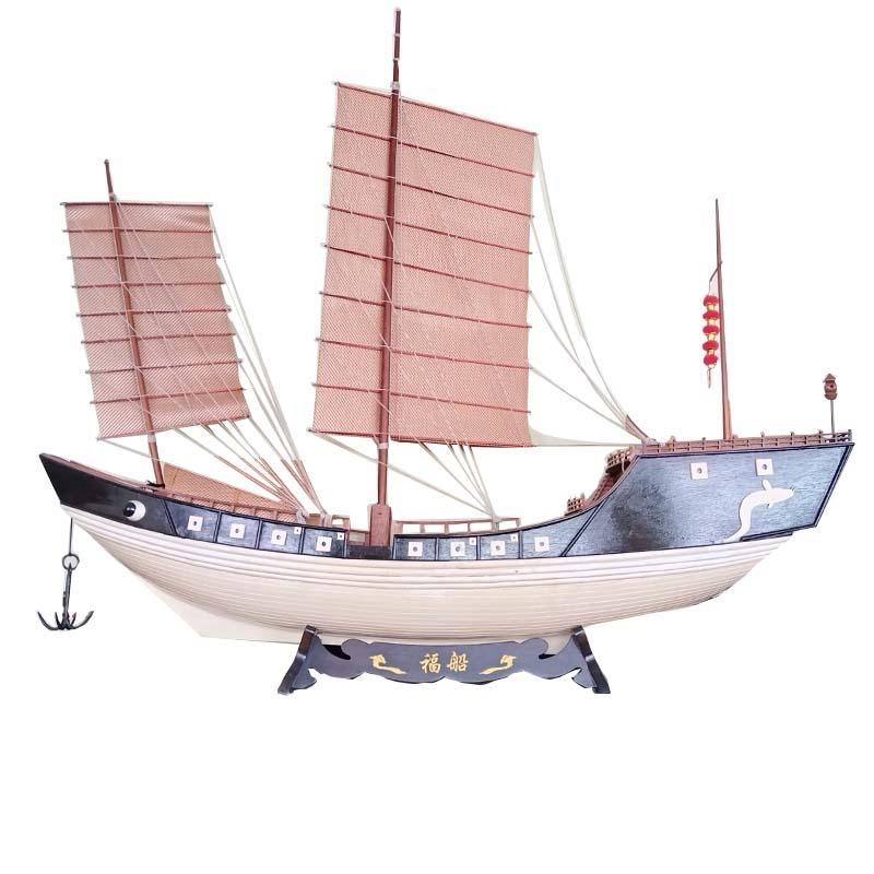 红头福送王船景观装饰仿古道具木船古战船帆船绿眉T毛摆件户外室