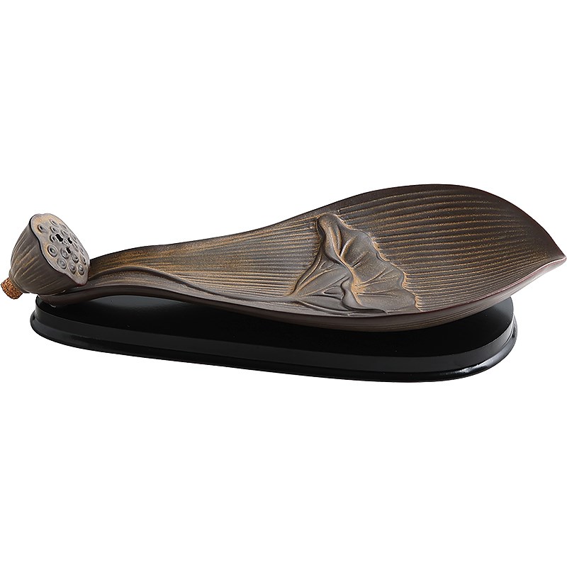 热销陶瓷莲花线香插家用檀香线香C炉室内书房点香器净化空气荷花