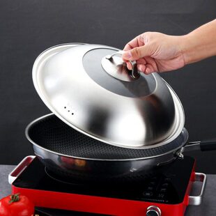 304不锈钢家用锅盖通用铁蒸锅炒锅32cm盖子30高盖大36cm加高34寸