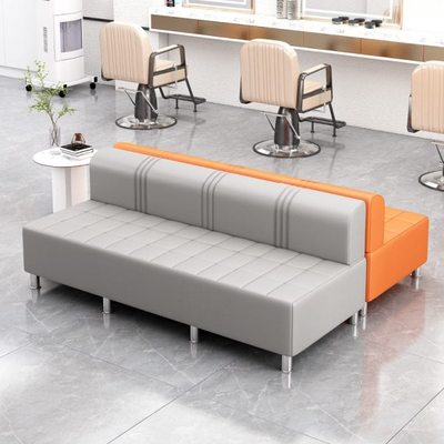 A12美发店休息区沙发理发店沙发等候椅网红发廊客人等待长条