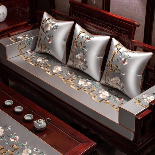 新中式防水红木沙发坐垫中式实木家具沙发垫子罗汉床防滑海绵垫子