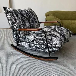 复古休闲老人摇椅家用阳台卧室客厅雪橇椅单人轻奢摇摇椅懒人沙发