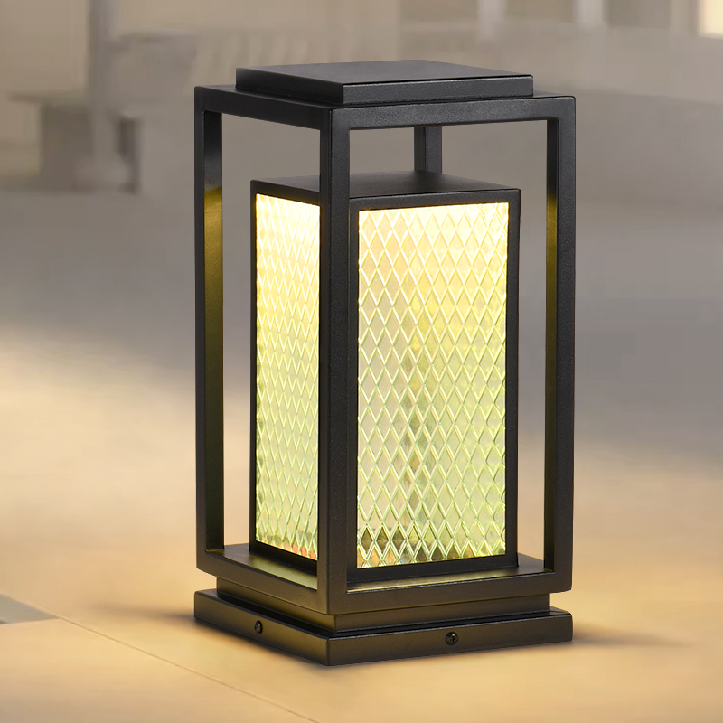 太阳能草坪灯庭院景观灯花园别墅公园户外防水新中式柱.头灯草地