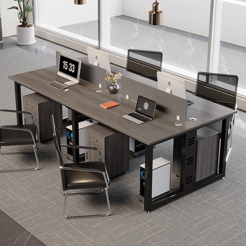 办公桌员工位办公桌n椅组合四人工位卡座简约现代公司职员办公家