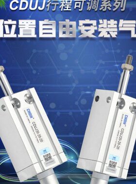 气动小型行程可调多位置自由安装气缸CDU10/16/25-40-30-20-10XC8