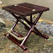 红木家具赞比亚血檀折叠凳小马扎交杌凳便携家用钓鱼明式 小板凳