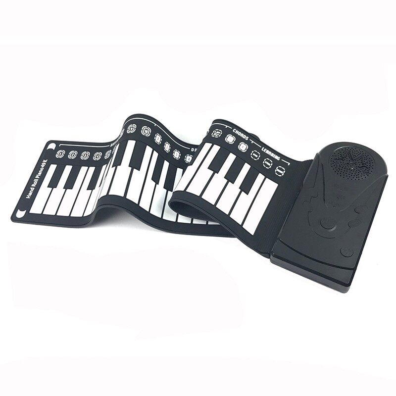 儿童便携式手卷钢琴折叠电子软键盘家用初学者幼师专用彩虹款49键