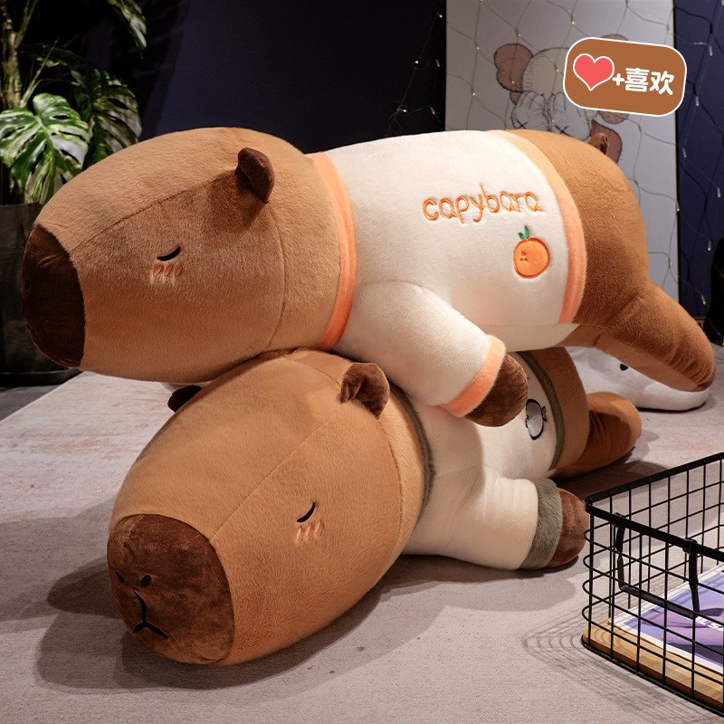 卡皮巴拉长条形抱枕卧室床上侧着睡夹腿枕女生睡觉玩偶靠枕男生款