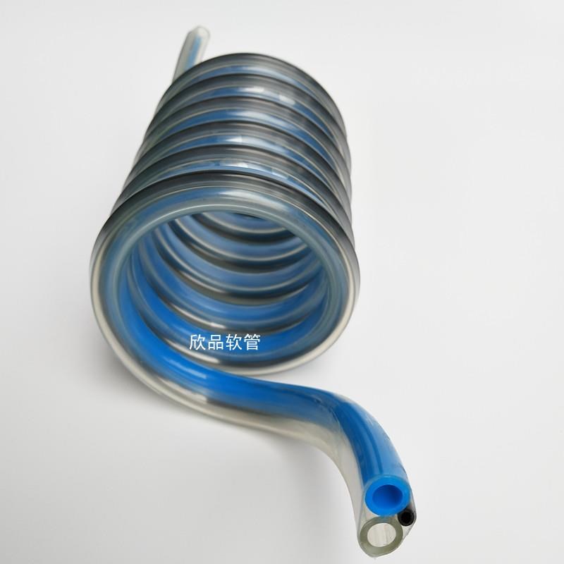 定制TPU多排伸缩气管 机器人耐磨高压螺旋管 聚氨酯五排弹簧软管