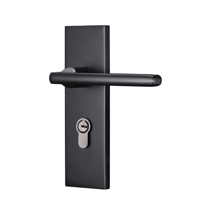 福莱雅黑色门锁 卧室房门锁单舌锁卫生间室内静音家用木门通用型