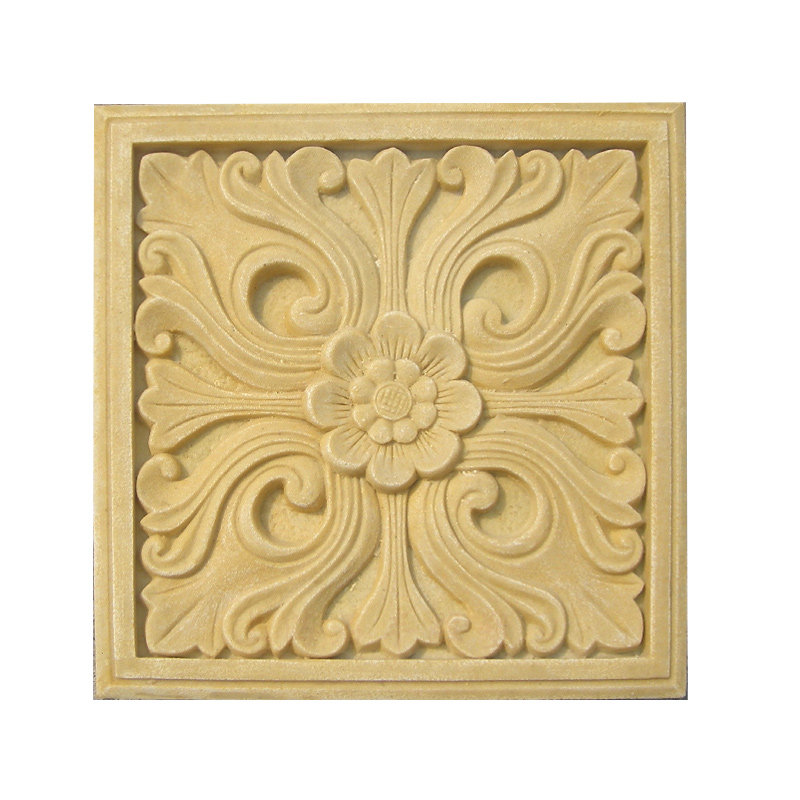 砂岩花板喷水别墅园林水景浮雕墙面壁挂方形流水吐水花蕊装饰雕刻
