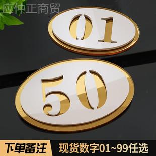 亚克力号数JPU字码牌餐厅饭桌子编号序号酒店店住宅户门牌贴标识