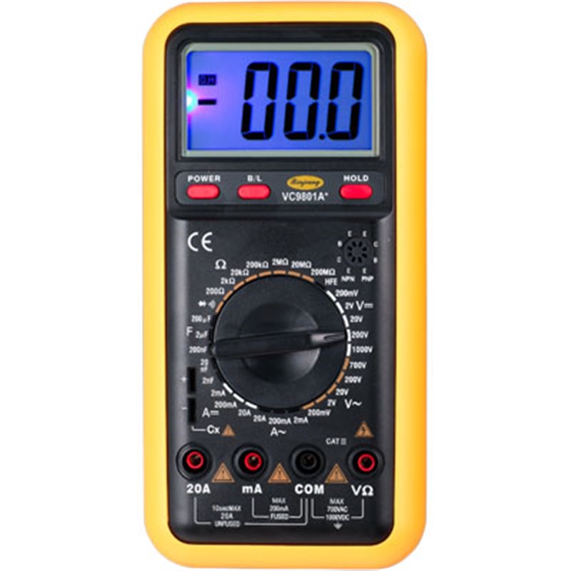 滨江VC9801A+数字万用表VC9804A+大屏幕背光显示电容测量 多功能