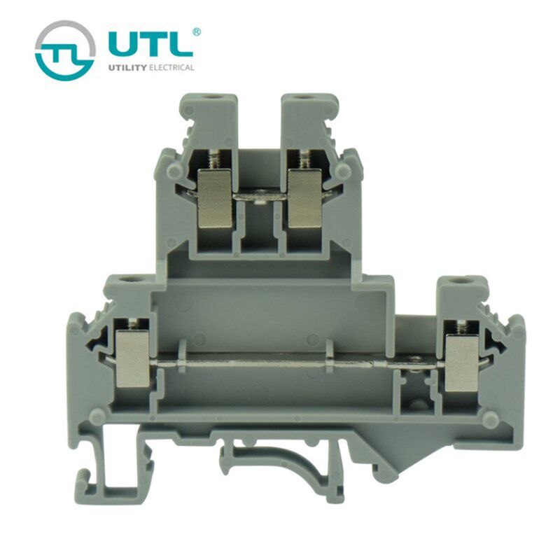 尤提乐JUT1-4/2Q双层接线端子导轨式安装螺丝接线4平方两层端子排
