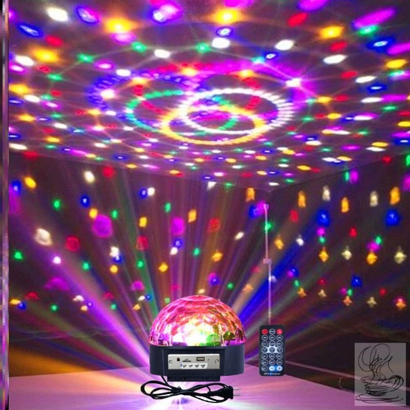 2024新款彩灯旋转灯七彩家用蹦迪跳舞台爆闪led魔球新氛围ktv灯泡