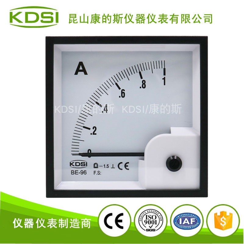 KDSI厂家供应 面板刻度盘显示电流表BE-96 DC1A 指针式直流电表