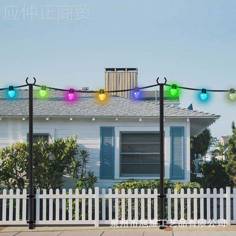 户外庭院灯串杆电线支灯撑杆露台装饰TLY铁艺架串支外室灯笼气球