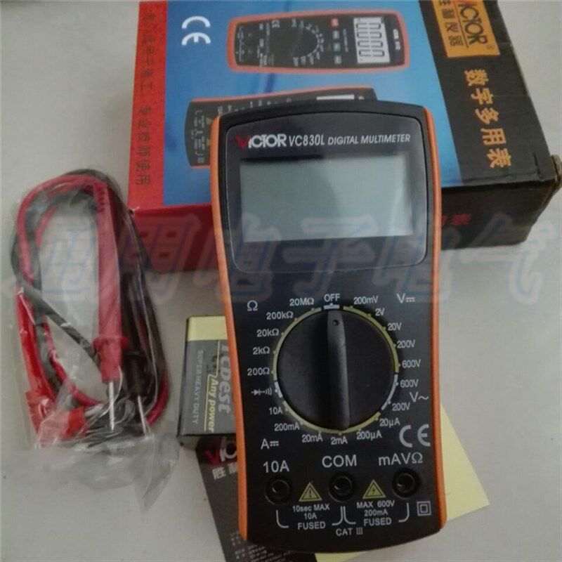 胜利 数字万用表 手持 带蜂鸣 3位半VC830L 万用表 电器维修工具