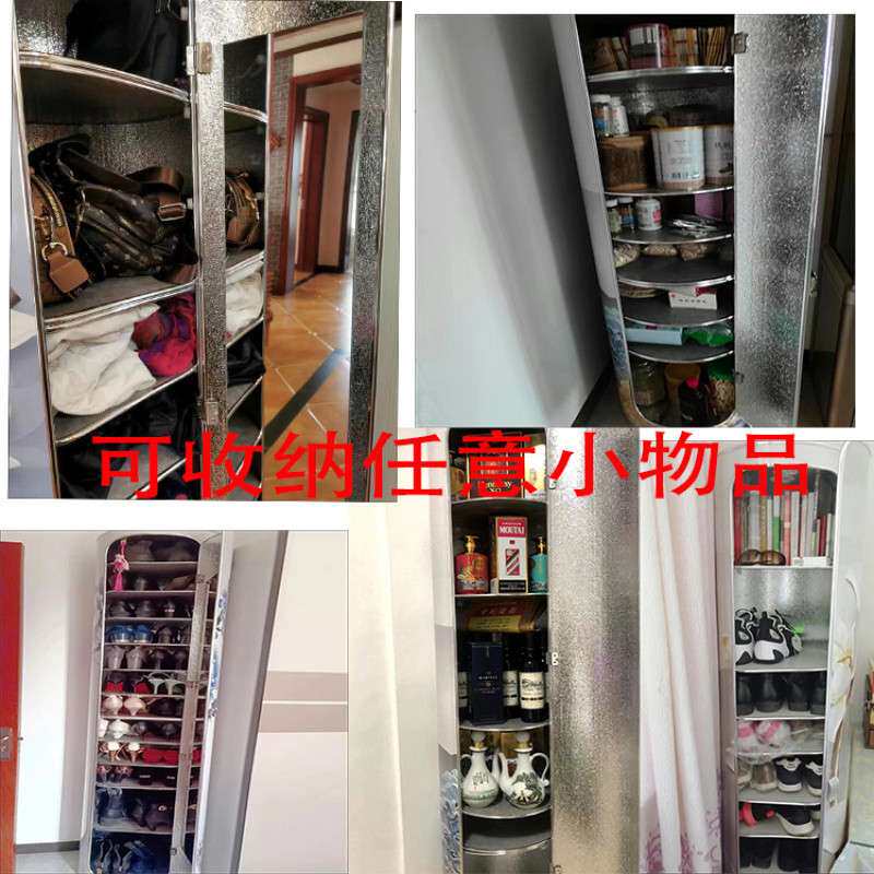 圆桶形储物柜旋转鞋柜多层鞋架经济型门厅柜省空间收纳柜客厅鞋柜