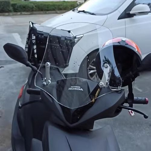 适合新大洲本田EX125改装风挡防摔PC前挡专用护胸透明挡风板配件