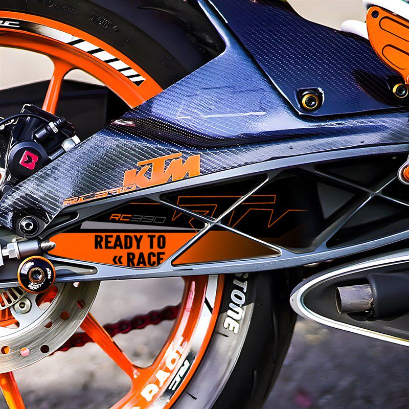 适用于24款KTM RC390后摇臂拉花车身贴纸贴画防撞条膜改装件配件