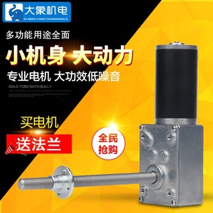 31ZY 12v24V 蜗轮蜗杆减速电机 M8螺杆轴 自锁电机 螺杆电机 5840