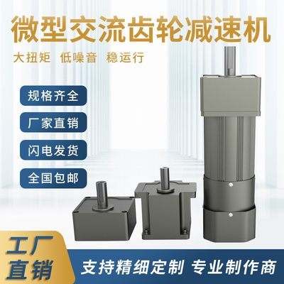 微型小型齿轮减速调速电机220V可调变速交流单相传送带电机6-250W