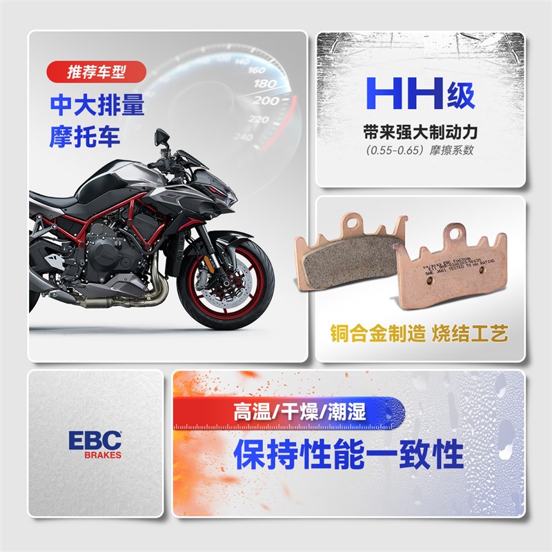EBC刹车片适用 阿普利亚 GPR125 GPR150R GPR250R制动升级改装HH