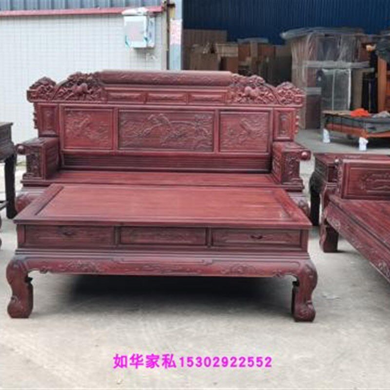 进口东非酸枝沙发进口红木麒麟沙发酸枝沙发实木家私复古红木家具