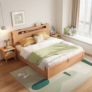 林氏简约储物箱体床1米8双人床榻榻米床家具床架林氏木业政府补贴
