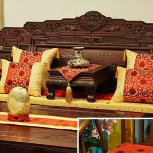 定制红木沙发坐垫中式坐垫实木沙发罗汉床垫子五件套加厚海绵防滑