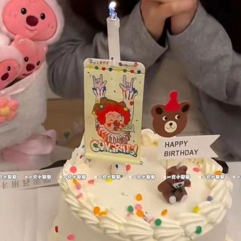 生日蜡烛喷焰花烟花蜡烛2024新款生日蜡烛焰花W棒小丑礼花蜡烛