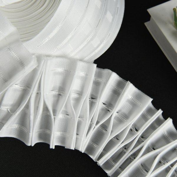 窗帘窗幔抽带交叉抽带窗帘辅料配件单钩S挂钩布带三线透明抽带