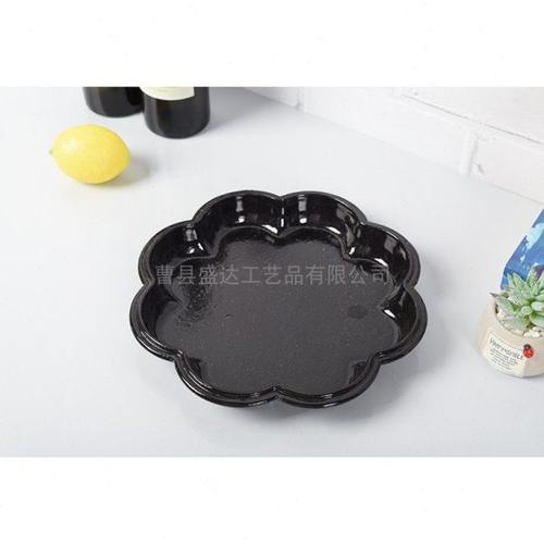 圆形牛排铁板烧盘家用铁板烧铁板西餐铁板烧盘圆形南瓜盘商用