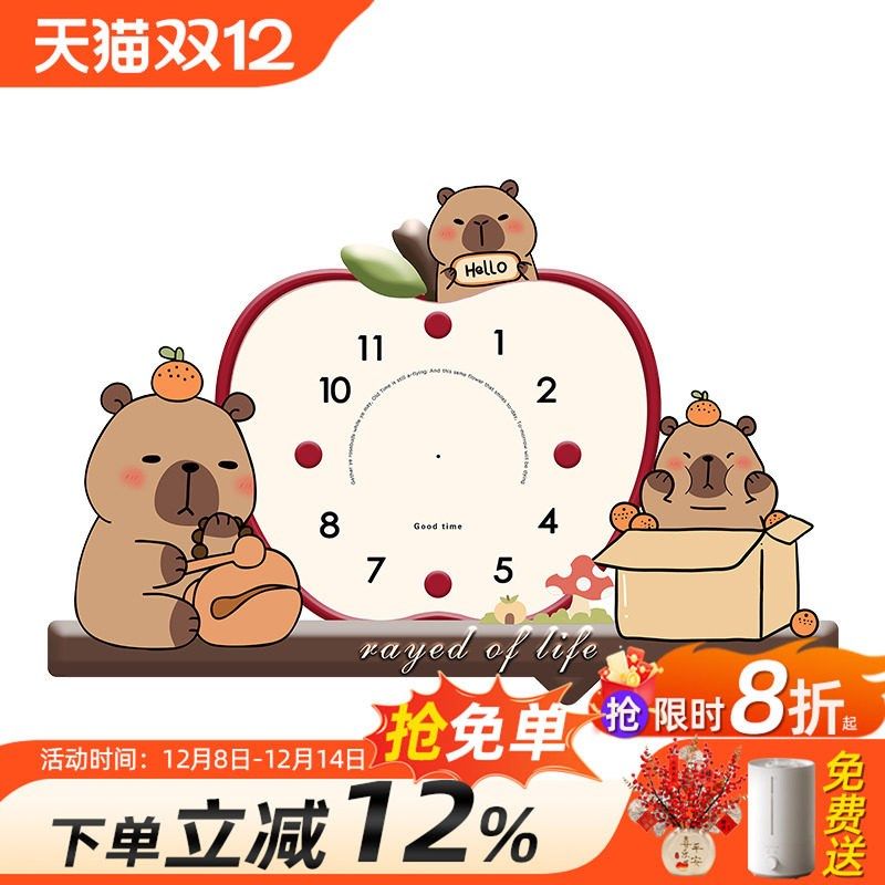卡通餐厅挂钟带灯高级感饭厅餐桌背景墙上挂表新款创意儿童房钟表,家居饰品,挂钟,淘宝优惠券,粉丝福利购,淘宝优惠卷