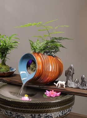生态缸古法养鱼循环流水陶罐庭院鱼缸造景摆件增氧过滤器DIY配件