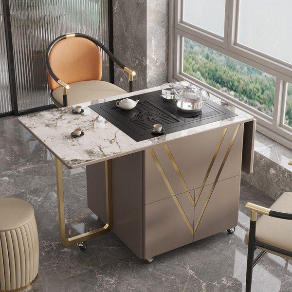 升降岩板茶桌阳台家用轻奢小户型现简约多功能移动茶几餐桌两用,商业/办公家具,茶台/茶桌,淘宝优惠券,粉丝福利购,淘宝优惠卷