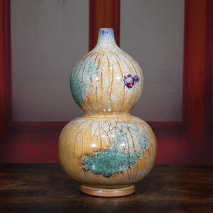 钧瓷摆件金秋福禄葫芦中式工艺品陶瓷家居玄关办公室装饰摆设礼盒