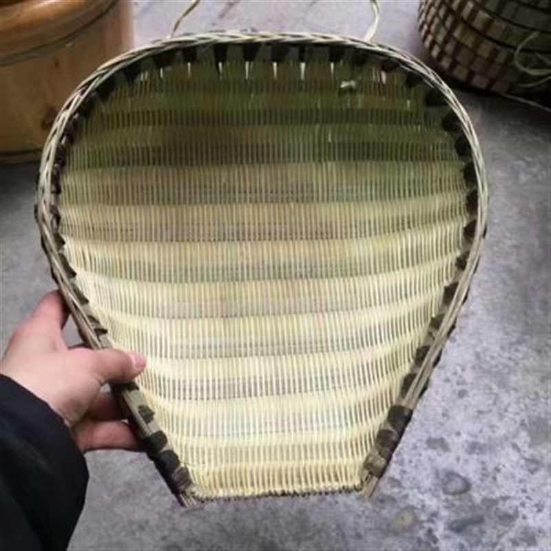 精品竹筲箕簸箕手工竹编竹制品工艺品洗菜盛U菜篮子饭店家用