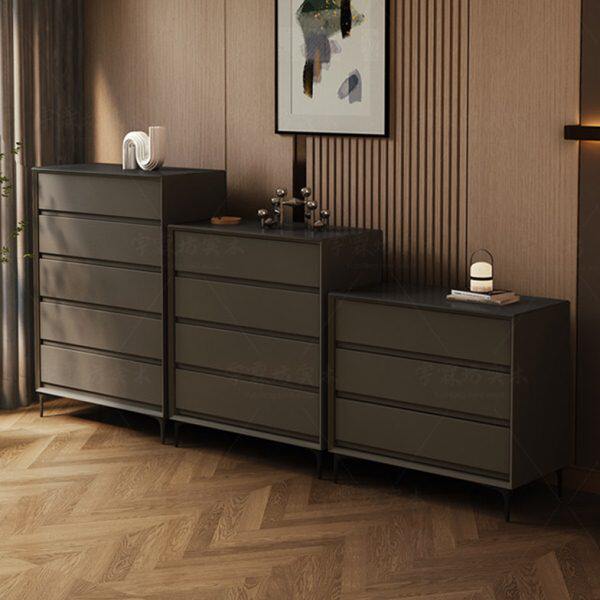 全实木斗柜卧室储物柜意式极简高级感主卧客厅高低柜抽屉柜五斗柜