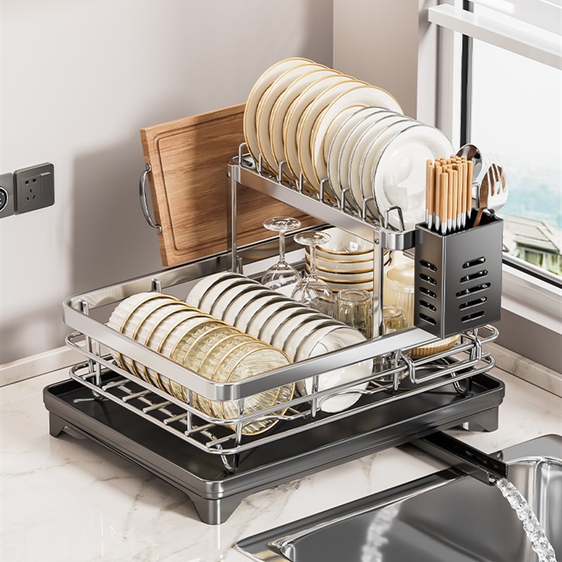 优勤不锈钢碗碟收纳架沥水碗架厨B房碗筷放碗盘子沥水篮碗盘置物