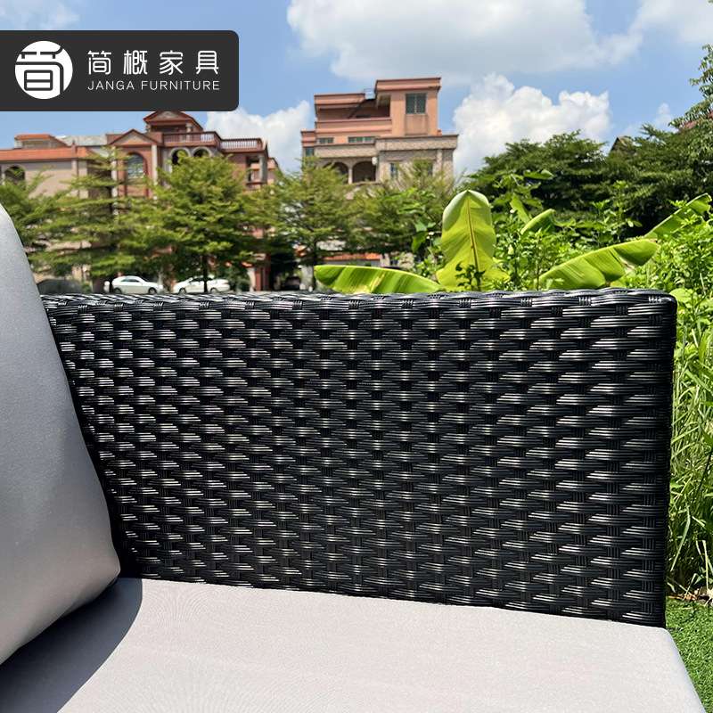 户外家具室外酒吧清吧咖啡厅奶茶店卡座藤编沙发餐厅商用双人桌椅