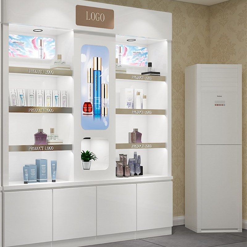 化妆品展柜烤漆柜子简约护肤品陈列柜形象柜美容院产品展示柜定制