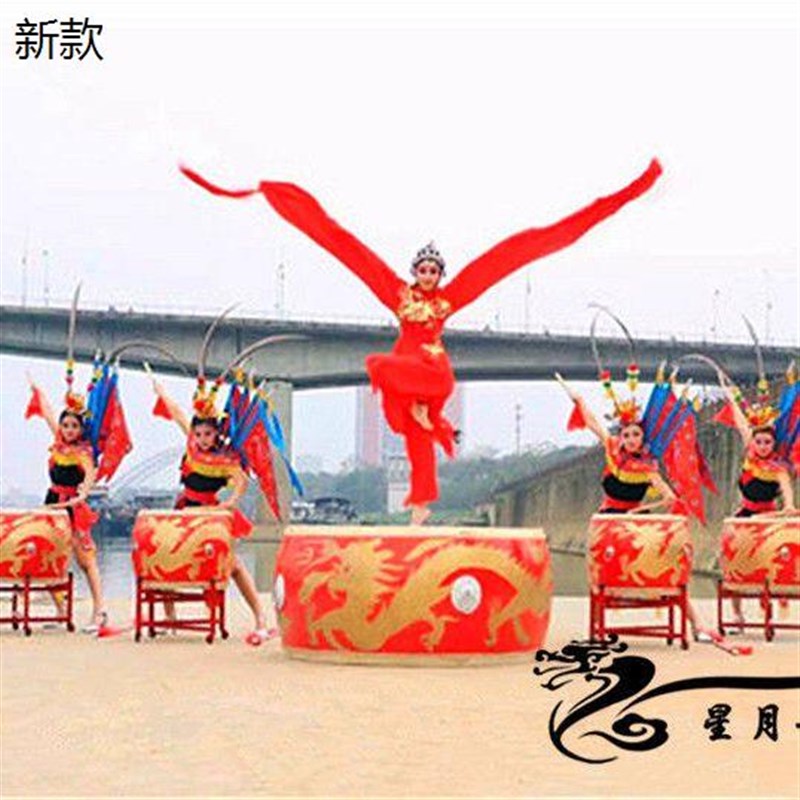 16/18/f20/24寸/1.2米立式祥龙战鼓平放牛皮大鼓演出鼓上舞蹈锣鼓