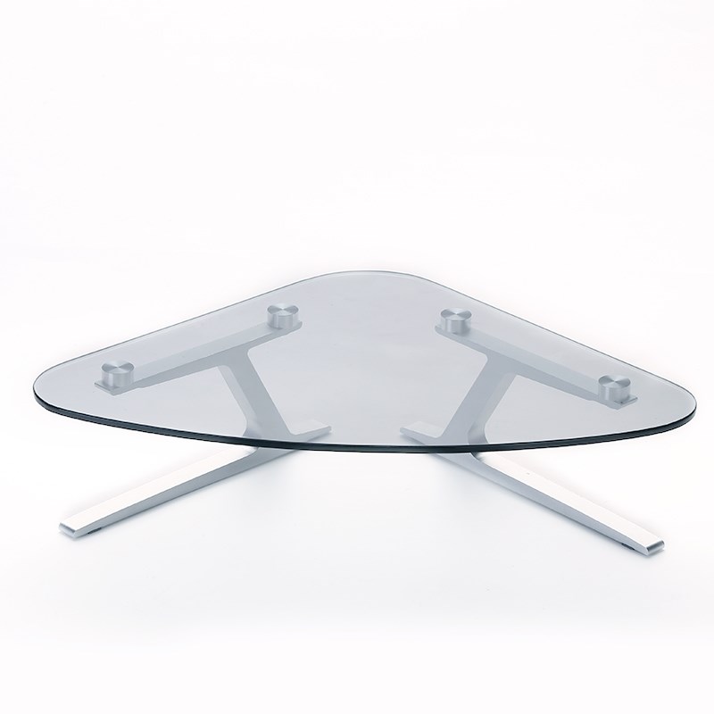 简约转角玻璃显示器增高桌架抬高底座铝合金双层笔记本电脑支架