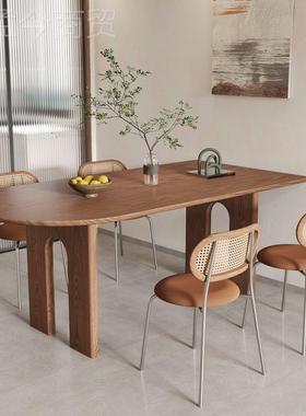 北实木岛餐桌家欧用小户型靠墙半圆形饭桌简约台客长书桌CZ56865