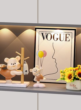 暴力熊入户玄关钥匙收纳门口鞋柜装饰品摆件客厅家居好物乔迁礼品