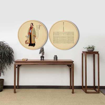 陶朱公范蠡画像神像商训生意经经商十八法文财神爷挂画带框电表箱