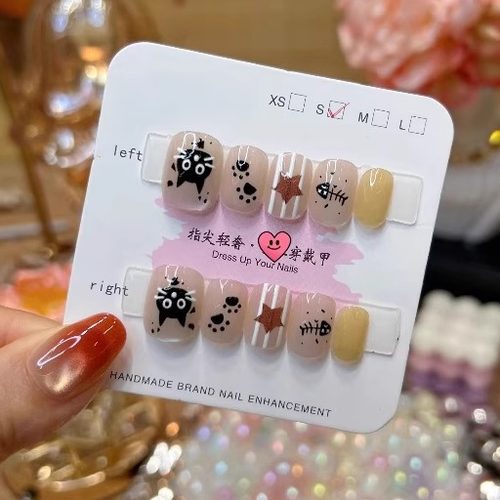 梵甲优品C415卡通猫咪猫眼甲片