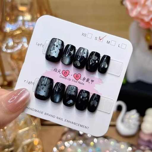 梵甲优品C391黑色小熊猫眼穿戴甲